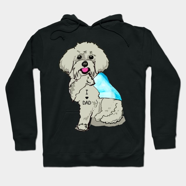 Funny Dog Maltese I Love Dad Tattoo Tee Co Pin Hoodie by Danielss